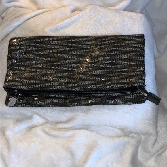 BCBGeneration Sequined Clutch Blk/Gray/Silver Bag - Picture 2 of 16